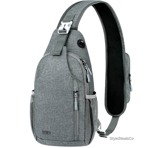 Small Crossbody Sling Backpack Daypack, Waterproof Polyester, 5 Pockets, 10L